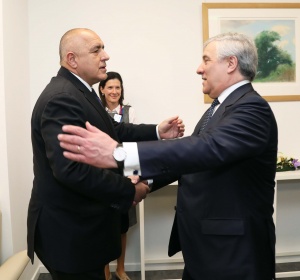 Премиерът Бойко Борисов и председателят на Европейския парламент Антонио Таяни