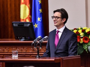 Новоизбраният президент на Северна Македония Стево Пендаровски каза на церемонията