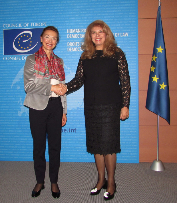 Вицепрезидентът Илияна Йотова разговаря в Страсбург с генералния секретар на