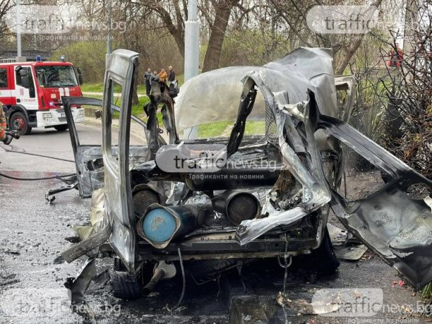 Лек автомобил се взриви на Коматевския възел в Пловдив предаде
