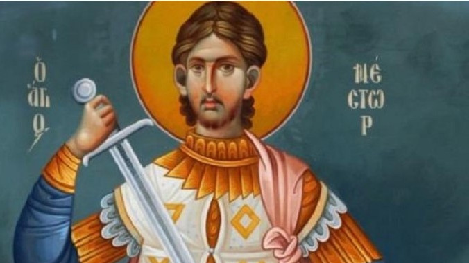 На 27 октомври църквата почита Свети Нестор В иконите обикновено