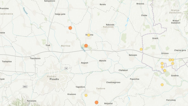 Пуснаха карта с всички земетресения около Пловдив за последните 22 години