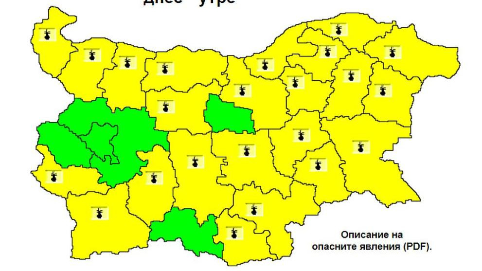 Внимание, горещо време: Жълт код в почти цялата страна