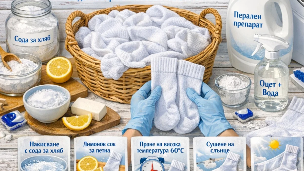 Съвети за домакини: Как да перем успешно бели чорапи, за да им върнем блясъка и белотата