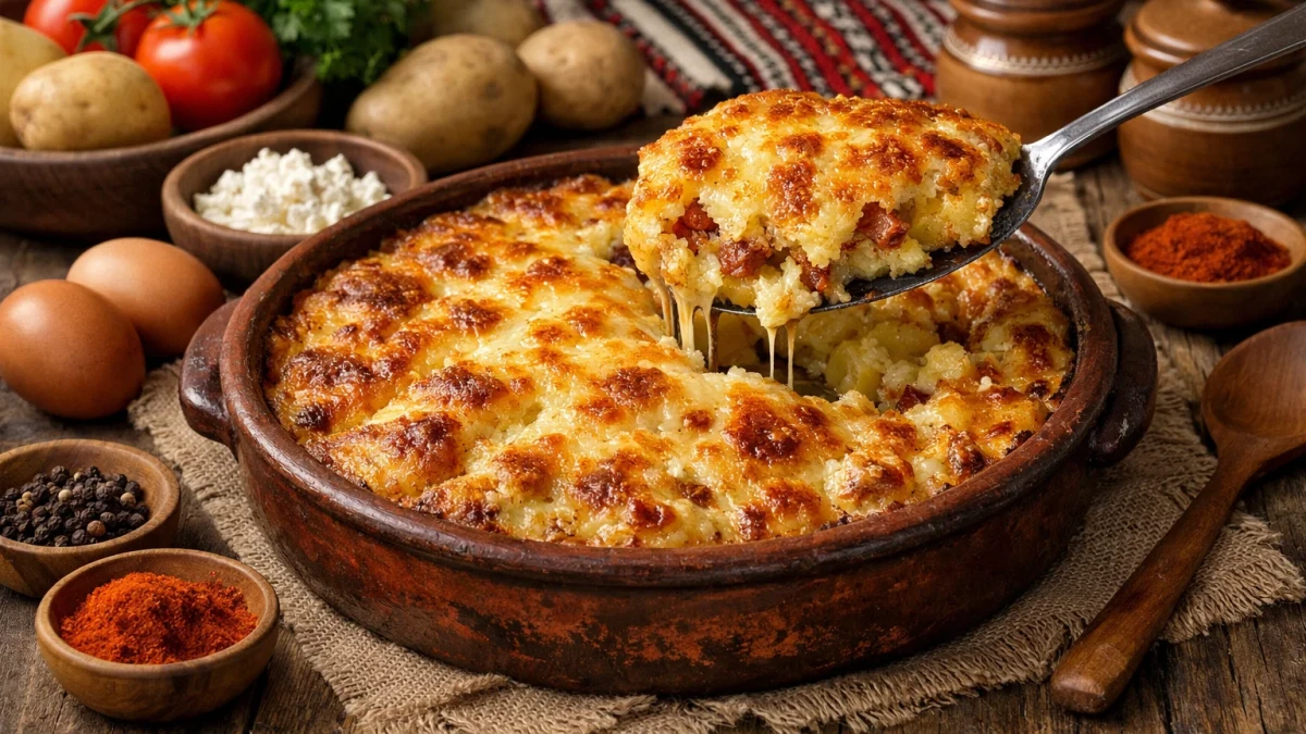 Традиционен български картофен огретен