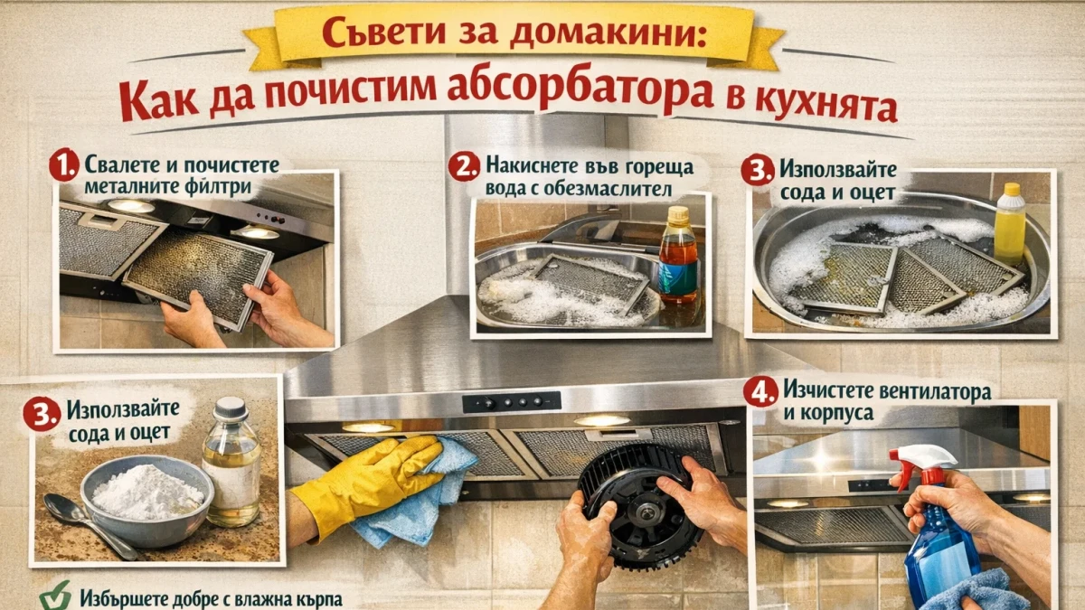 Съвети за домакините: Как да почистим абсорбатора в кухнята