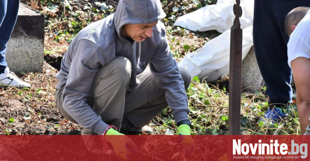 Доброволци разчистват от храсти и боклуци Централни софийски гробища След почистването