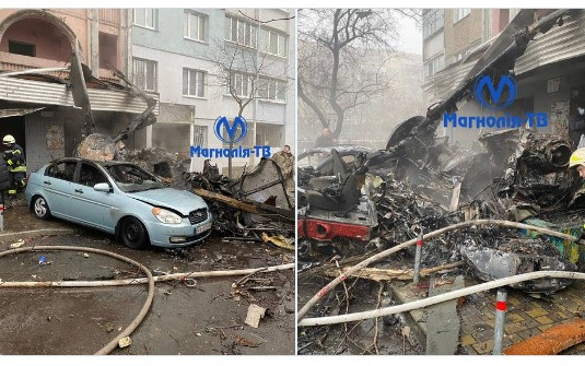 Хеликоптер се разби край детска градина в Украйна