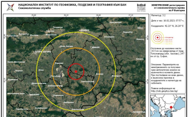Две земетресения в района на Тополовград