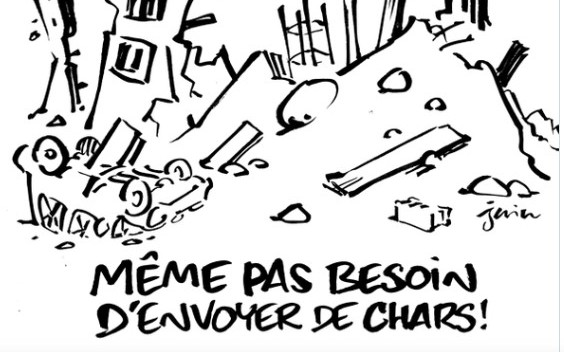 Шарли Ебдо с безжалостна карикатура: Дори няма нужда да пращаме танкове
