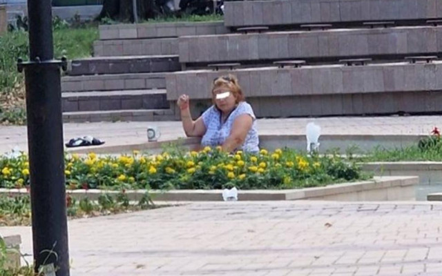 Време за разхлада: Жена седна в един от най-новите фонтани в Пловдив