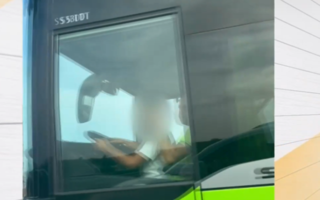 Спи ли полицията?! Момченце върти геврека на автобус, пълен с пътници, седейки в скута в шофьора