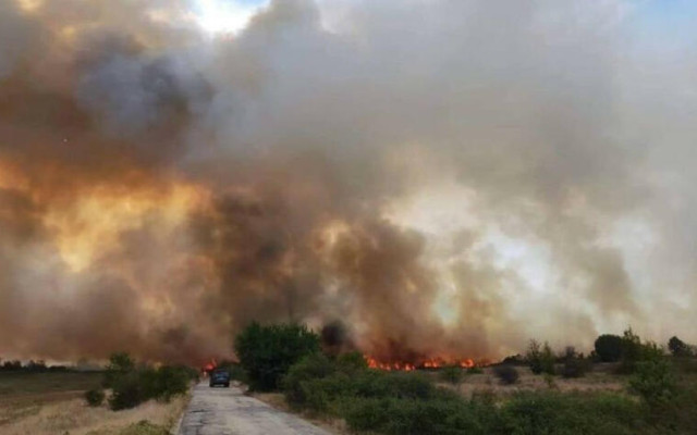 Евакуират жителите на варненско село заради голям пожар
