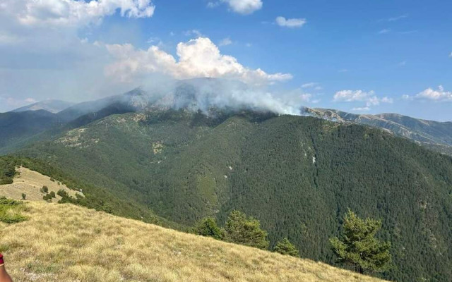 Гасят пожар в Гърция близо до границата с България