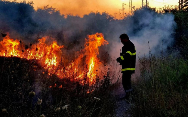 Потушен е пожарът, унищожил стотици декари край Хисаря