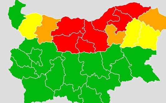 НИМХ промени прогнозата си за днес, обяви червени кодове