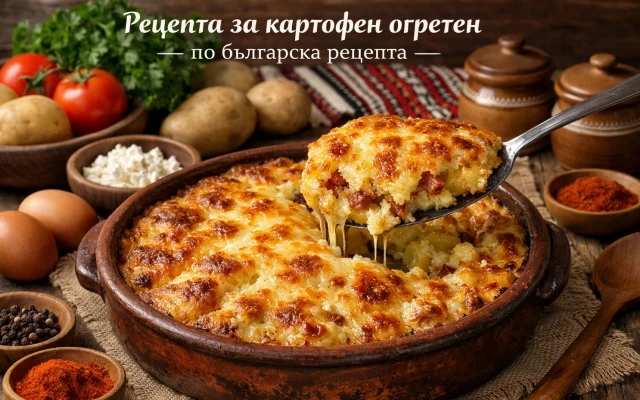 Традиционен български картофен огретен