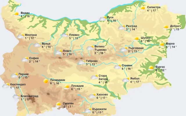 Слънчево време вдига температурите до 16 градуса