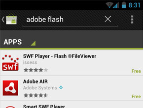 Android 4.0 засега е без Flash Player