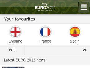 Официално приложение за "Евро 2012" за таблети и смартфони с Android