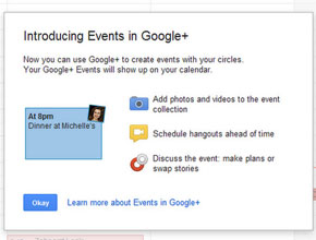 Представяне на Google+ Events се появи непредвидено в Google Calendar