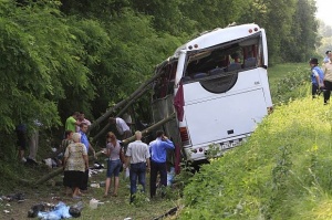 Тежка катастрофа с руски автобус в Украйна, 15 загинали
