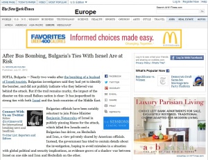 „Ню Йорк таймс“: Отношенията на България с Израел застрашени след атентата в Бургас