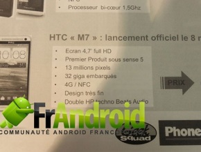Слух: HTC M7 ще се появи във Франция на 8 март за 650 евро