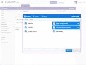 Yahoo Mail добавя интеграция с Dropbox за прикачени файлове