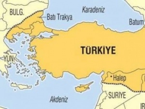 Карта на „Нова Турция“ включва българска територия