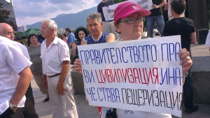 Пред НДК се провежда поредният контрамитинг в подкрепа на кабинета "Орешарски"
