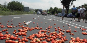 Пореден протест на зеленчукопроизводителите край Сандански