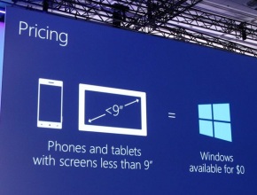 Windows ще е безплатен за устройства с екран под 9 инча