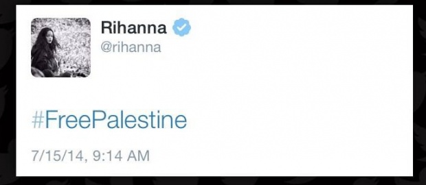 Риана написа  в Туитър #FreePalestine
