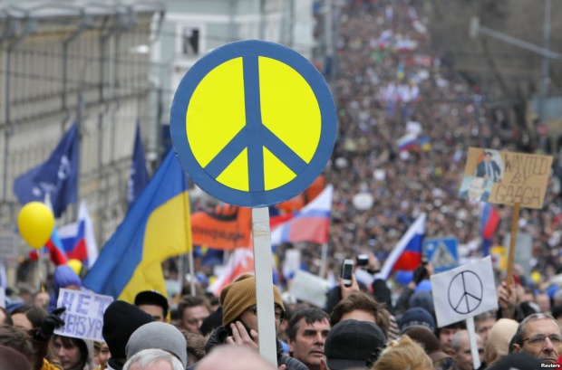 Маршове в Москва и Санкт Петербург в подкрепа на мира в Украйна (видео)