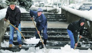 Сняг затрупа част от Сърбия
