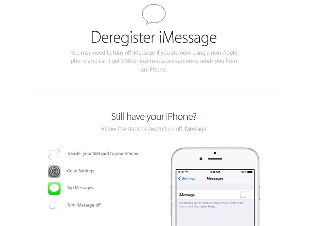 Apple осигури начин да дерегистрирате телефонния си номер от iMessage