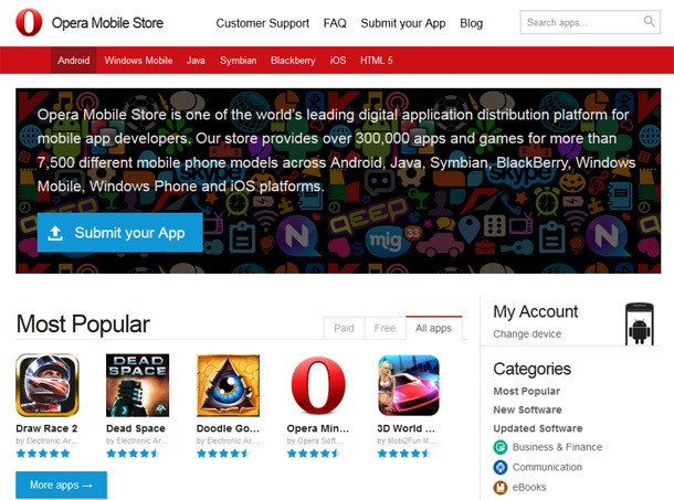 Opera Mobile Store ще замени Nokia Store