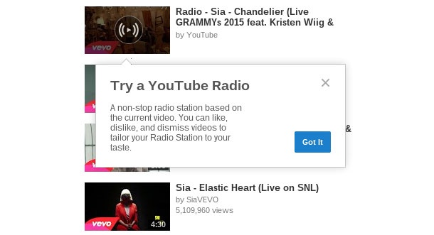 YouTube тества новата услуга YouTube Radio, базирана на YouTube Mix
