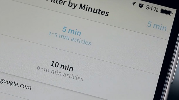 Short за iOS ви препоръчва статии, които се четат за по-малко от 10 минути
