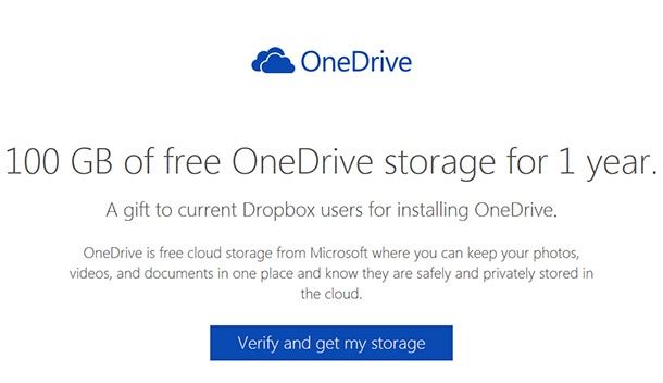 Microsoft подарява 100GB пространство в OneDrive за потребители на DropBox