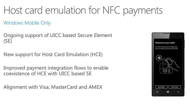 Windows 10 за телефони ще поддържа HCE за безконтактно плащане
