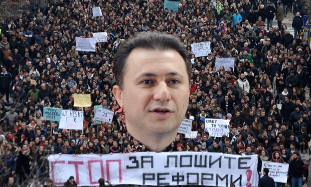 Кулминация на протеста в Македония, Груевски: "Не съм страхливец, няма да подам оставка!"