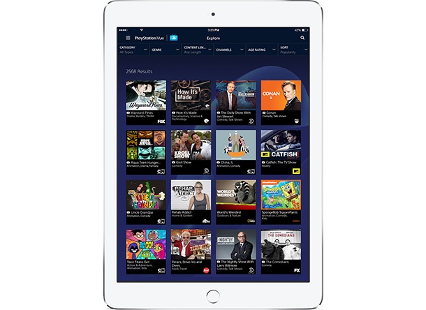 PlayStation Vue вече има работеща версия за iPad