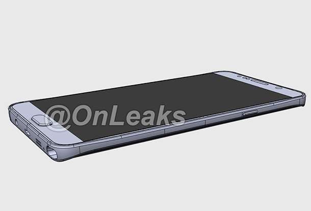 3D CAD модел показва в подробности Samsung Galaxy Note 5