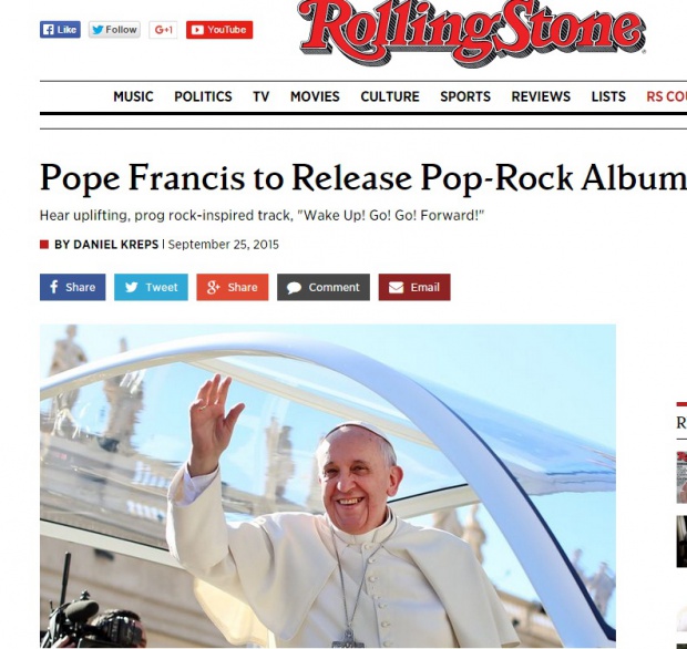 Събудете се, зове папа Франциск в поп-рок албум, който излиза през ноември