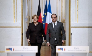 Оланд и Меркел на неформална среща в Страсбург