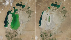Аралско море е пресъхнало почти напълно
