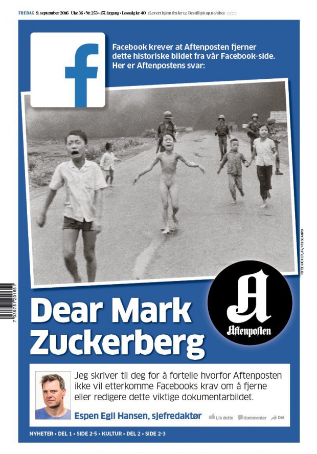 Норвежки вестник обвини Фейсбук в цензура