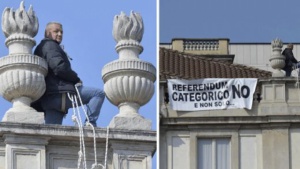 Българинът, протестирал на покривa в Милано, влезе в психиатрия